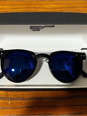 Spitfire Teddy Boy Sunglasses - black/dark blue mirrored